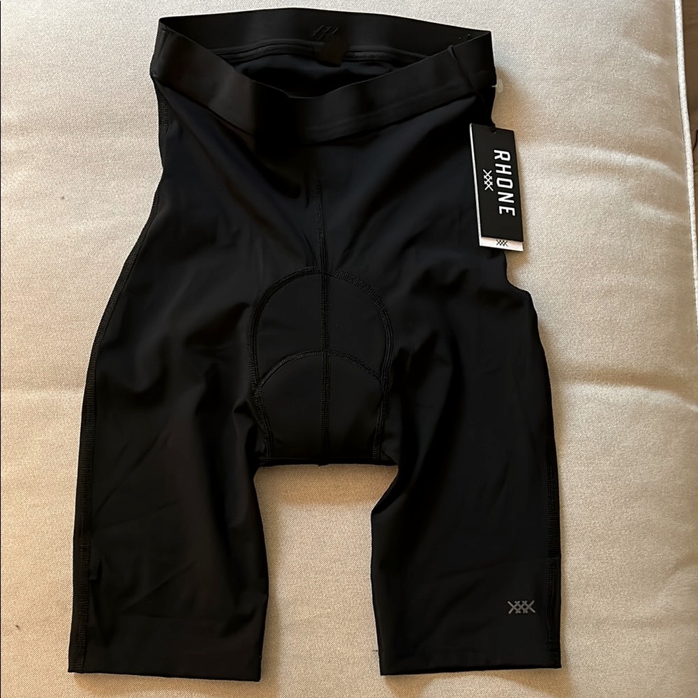 Rhone Black Basic Mens Cycling Short Compression Fit Performance Chamois S small